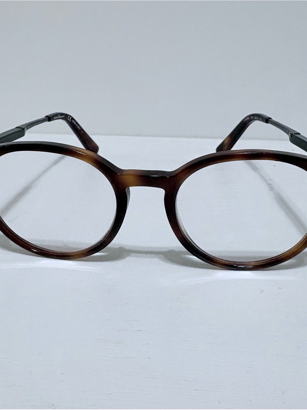 Salvatore Ferragamo Round Tortoiseshell/Metal Glasses